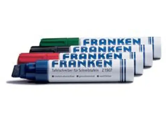 Whiteboardmarker Franken Z1909 4-12mm, Keilspitze, 4er-Set, rot, grün, blau, schwarz