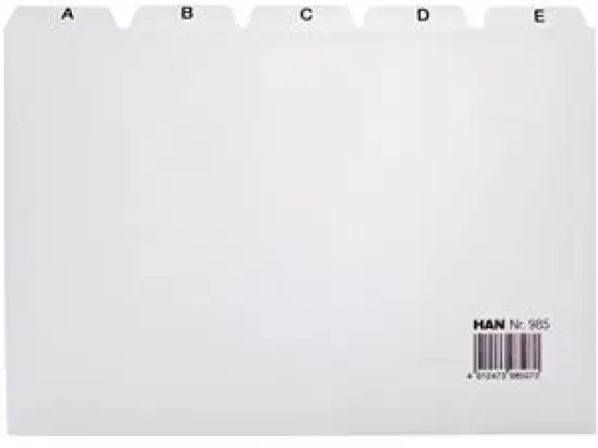Leitregister HAN 985 A5-quer A-Z grau PP 25-teilig, für Karteikästen/-tröge