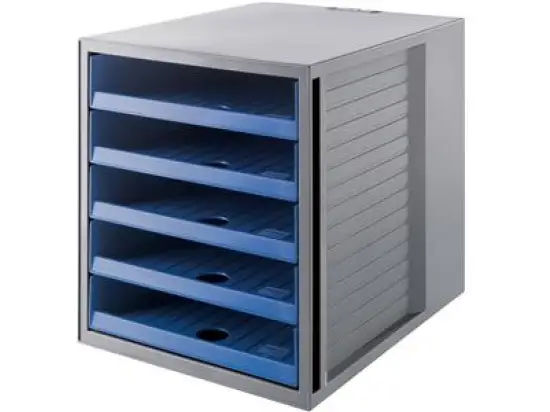 Schubladenbox HAN 14018-16 Schrank-Set Karma öko-grau/öko-blau 5-offene Schubladen