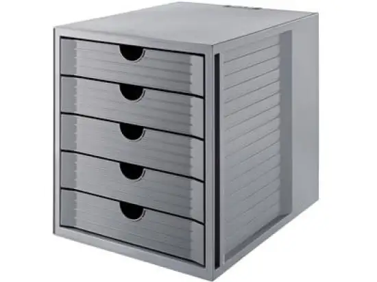 Schubladenbox HAN 14508-18 Systembox Karma öko-grau/öko-grau 5-geschlossene Schubladen