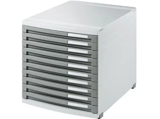 Schubladenbox HAN 1510-19 Contur lichtgrau/dunkelgrau 10-geschlossene Schubladen
