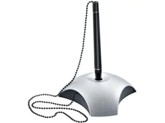 Kugelschreiberständer HAN 2751-77 Delta Silber Edition schwarz/silber mit Kette