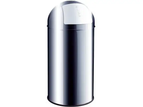 Abfallbehälter Helit H2401400 50 Liter Edelstahl Metall mit Push-Einwurfklappe