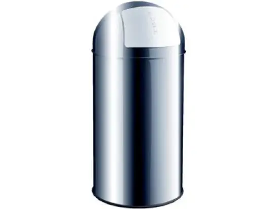 Abfallbehälter Helit H2401700 30 Liter Edelstahl Metall mit Push-Einwurfklappe