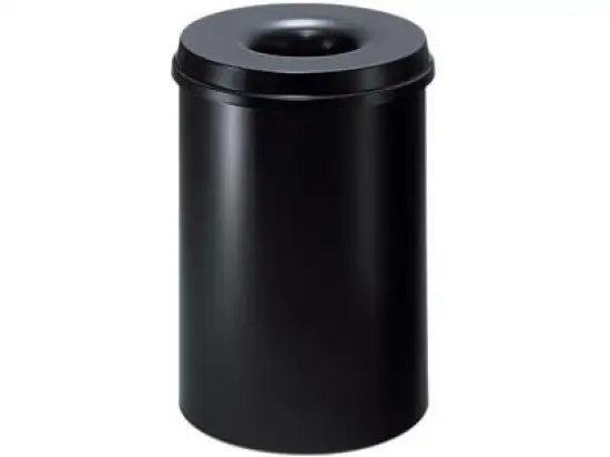 Papierkorb Helit H2515495 15 Liter schwarz Metall mit flammenhemmendem Löschkopf