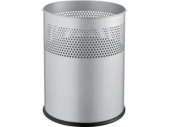 Papierkorb Helit H2515799 15 Liter silber Metall Lochdekor