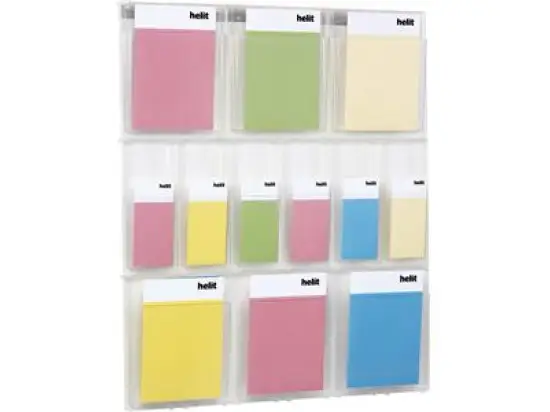 Wand-Prospekthalter Helit H6811002 Wandset 6xA4 + 6x 1/3 A4