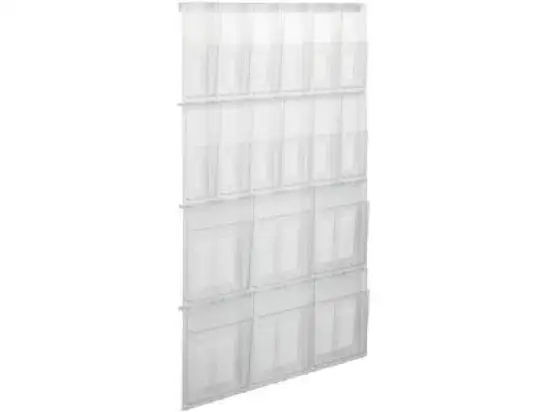 Wand-Prospekthalter Helit H6812302 placativ Wandset 6 x A4 + 12x 1/3 A4 glasklar