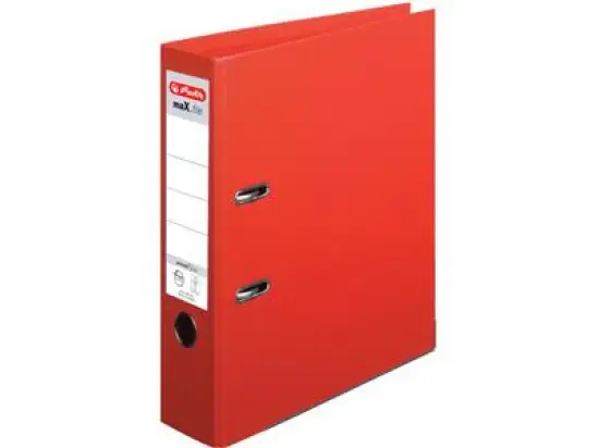Ordner Herlitz 300002677 10834323 maX.file protect+ A4, 80mm, Pappe/PP-Folie, Wechselfenster, rot