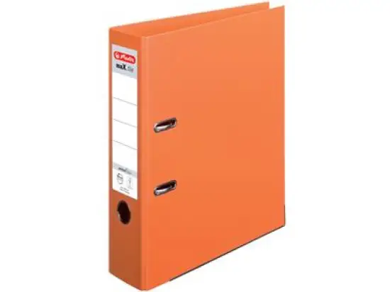Ordner Herlitz 300002688 10834471 maX.file protect+ A4, 80mm, Pappe/PP-Folie, Wechselfenster, orange