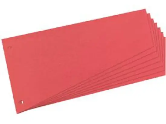 Trennstreifen Herlitz 300002735 10837565 Trapez 12x23cm rot Kraftkarton gelocht, Pack 100 Stk