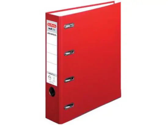 Doppelordner Herlitz 10842268 maX.file protect A4 (2 x A5-quer), 70mm, Pappe/PP-Folie, Wechselfenster, rot