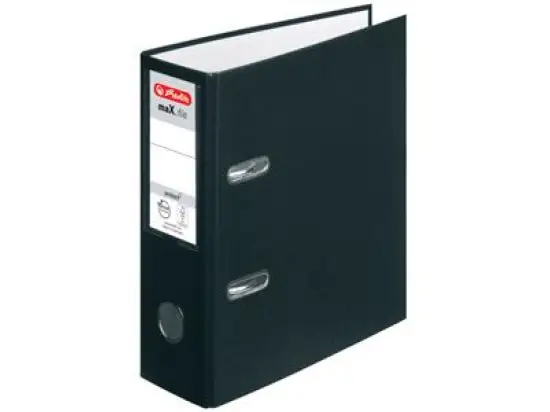 Ordner Herlitz 300002764 10842300 maX.file protect A5, 80mm, Pappe/PP-Folie, Wechselfenster, schwarz