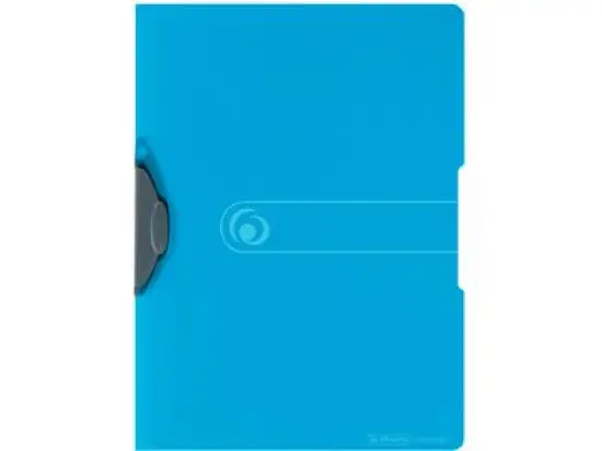 Klemmmappe Herlitz 300000695 11206455 Express-Clip easy orga transparent-blau A4 PP bis zu 30 Blatt Clip grau, Pack 5 Stk
