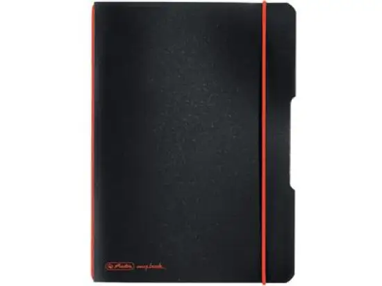 Notizheft Herlitz 300003361 11361557 my.book flex A5 40 Blatt kariert PP schwarz, Pack 5 Stk