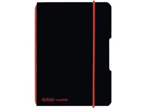 Notizheft Herlitz 300003364 11361599 my.book flex A6 40 Blatt kariert PP schwarz, Pack 5 Stk