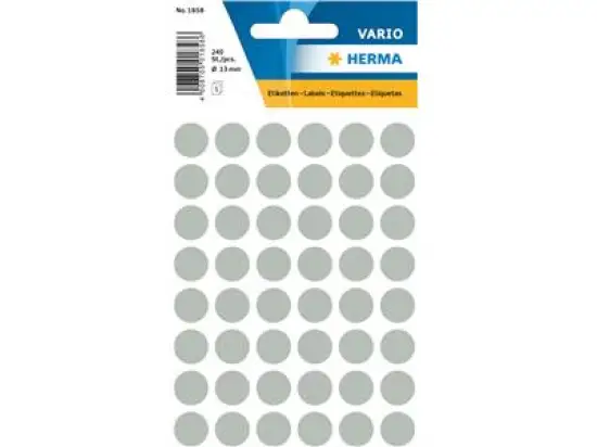 Markierungspunkte Herma 1858 Vario Ø 12mm grau, Pack 10 x 240 Stk/5 Blatt