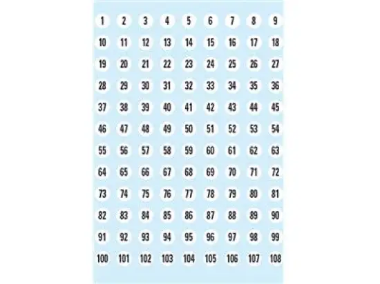Selbstklebende Zahlen Herma 4128 8mm schwarz auf weiß 1-540 Papier, Pack 5 Blatt