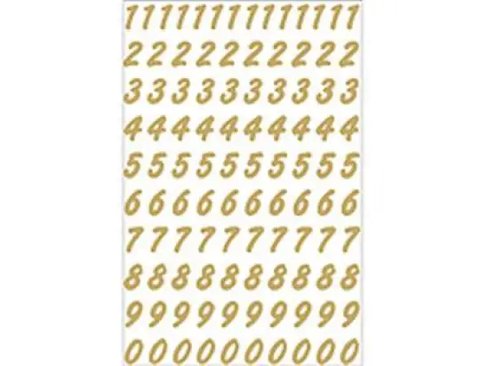 Selbstklebende Zahlen Herma 4151 8mm gold/transparent 0-9 Folie wetterfest, Pack 10 x 2 Blatt