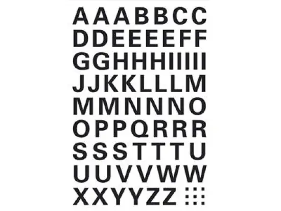Selbstklebende Buchstaben Herma 4158 10mm A-Z wetterfest schwarz Folie schwarz, Pack 10 x 1 Blatt