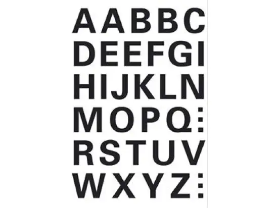 Selbstklebende Buchstaben Herma 4163 15mm A-Z wetterfest schwarz Folie schwarz, Pack 1 Blatt
