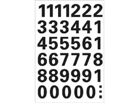 Selbstklebende Zahlen Herma 4164 15mm schwarz wetterfest 0-9, Pack 10 x 1 Blatt