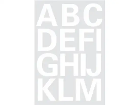 Selbstklebende Buchstaben Herma 4169 25mm weiß wetterfest A-Z Folie, Pack 2 Blatt