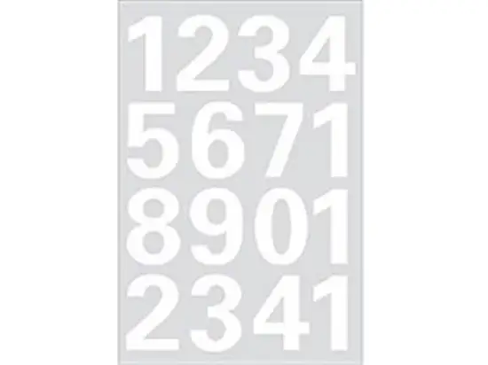 Selbstklebende Zahlen Herma 4170 25mm weiß wetterfest 0-9 Folie, Pack 10 x 1 Blatt