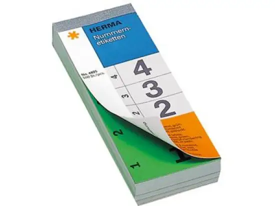 Nummernblock Herma 4895 2-fach grün 1-500 selbstklebend 28x56mm