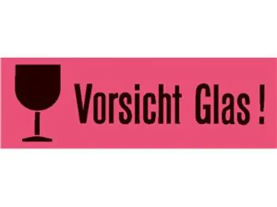 Versandzettel Herma 6750 39x118mm selbstklebend "Vorsicht Glas", Pack 1000 Stk