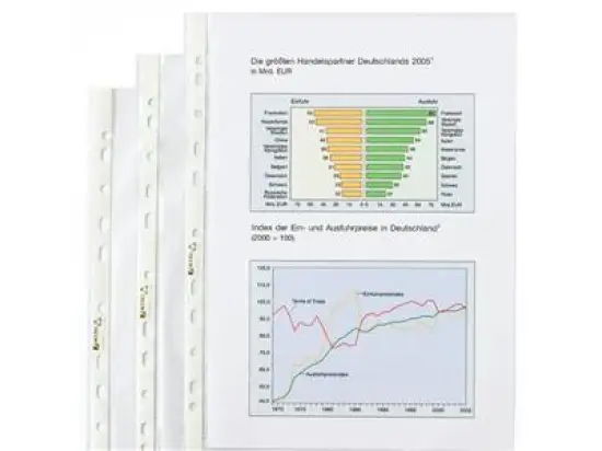 Prospekthüllen Hetzel 22464490 A4 PP glasklar oben offen, Pack 100 Stk