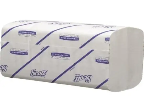 Papierhandtücher Kimberly-Clark 6663 Scott Performance weiß 31,5x21,5cm, Pack 3180 Stk