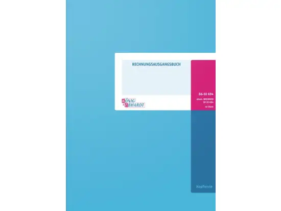 Rechnungsausgangsbuch König & Ebhardt 86-10694 8610694 A4, 80 Seiten, Karton, magenta/hellblau