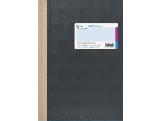 Spaltenbuch König & Ebhardt 86-14424 8614424 A4, 384 Seiten, mit Seitenzahlen, 1 Spalten, Kunststoff, grau