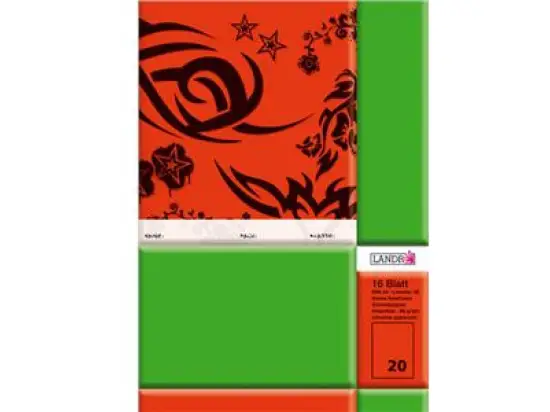 Schulheft Landre 100050034 A4 blanko Lineatur 20 16 Blatt, Pack 10 Stk