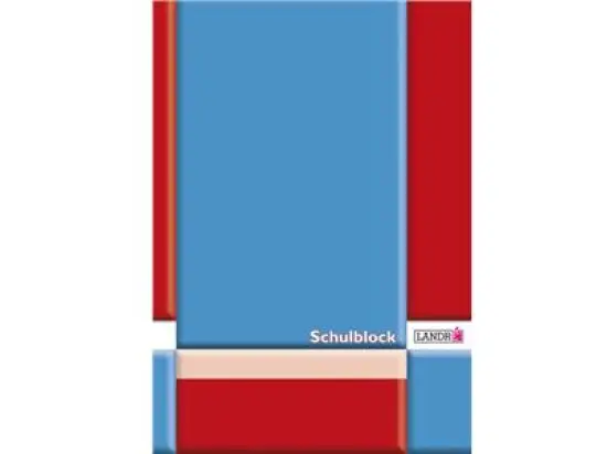 Berufsschulblock Landre 100050455 A4 kariert 50 Blatt mit Rand links und rechts Lineatur 28, Pack 10 Stk