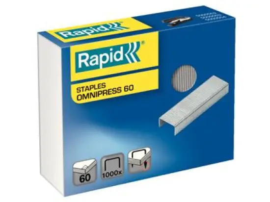 Heftklammern Rapid 5000561 Omnipress 60 verzinkt, Pack 1000 Stk