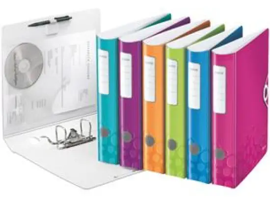 Ordner Leitz 1107-00-99 11070099 Active Wow A4, 60mm, gewölbt, Polyfoam, Gummizug, farbig sortiert, Pack 5 Stk