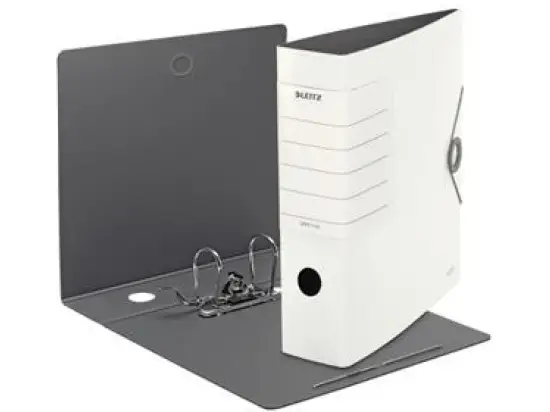 Ordner Leitz 1112-00-01 11120001 Solid A4, 82mm, Polyfoam, Gummizug, Wechselfenster, weiß