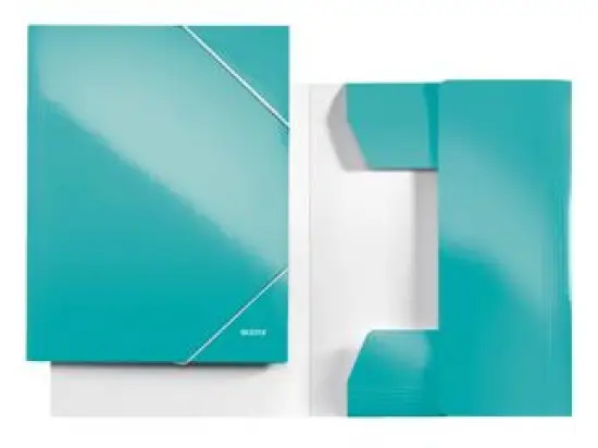 Eckspannermappe Leitz 3982-00-51 39820051 Wow A4 eisblau-metallic Karton/Pappe, Pack 10 Stk