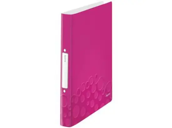 Ringbuch Leitz 4257-00-23 42570023 Wow A4, 2 Ringe Ø 25mm, PP, O-Ring-Mechanik, pink-metallic, Pack 10 Stk