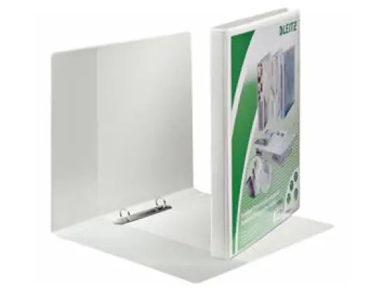 Präsentationsringbuch Leitz 4277-00-01 42770001 A4, 2 Ringe Ø 16 mm, Pappe/PP-Folie, 3 Außentaschen, 3 Innentaschen, O-Ring-Mechanik, weiß, Pack 6 Stk
