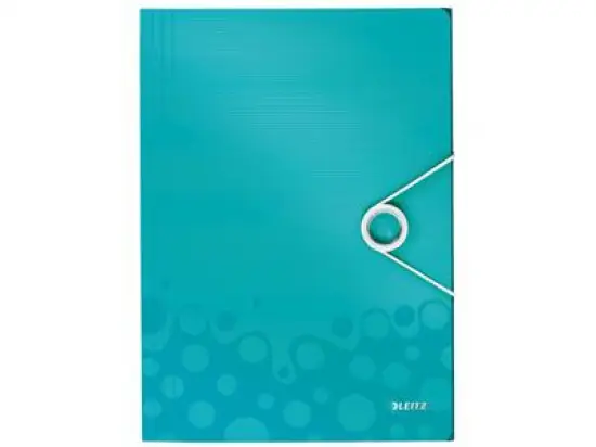 Eckspannermappe Leitz 4599-00-51 45990051 Wow eisblau-metallic A4 PP für 150 Blatt, Pack 10 Stk