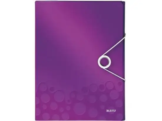 Ablagebox Leitz 4629-00-62 46290062 Wow violett-metallic A4 PP 30mm mit Rückenschild, Pack 5 Stk