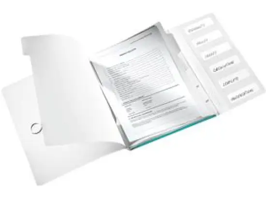 Ordnungsmappe Leitz 4633-00-51 46330051 Wow 6-Fächer A4 eisblau PP mit Gummizugverschluss