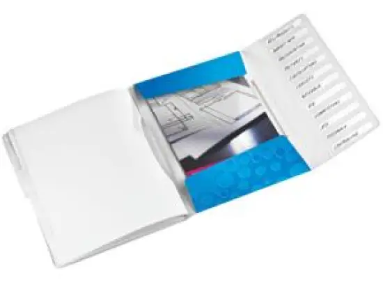 Ordnungsmappe Leitz 4634-00-36 46340036 Wow 12-Fächer A4 blau PP mit Gummizugverschluss