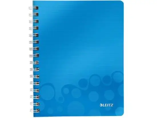 Collegeblock Leitz 4641-00-36 46410036 Wow A5 kariert 80 Blatt 80g Einband PP blau-metallic, Pack 6 Stk