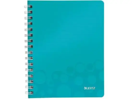 Collegeblock Leitz 4641-00-51 46410051 Wow A5 kariert 80 Blatt 80g Einband PP eisblau, Pack 6 Stk