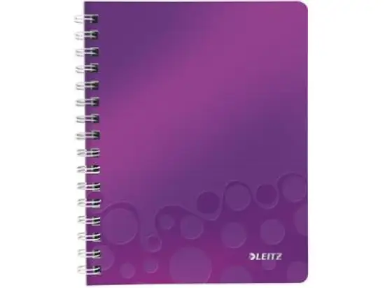 Collegeblock Leitz 4641-00-62 46410062 Wow A5 kariert 80 Blatt 80g Einband PP violett, Pack 6 Stk