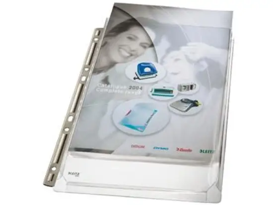 Prospekthüllen Leitz 4755-30-03 47553003 Maxi A4 170my PVC genarbt für 200 Blatt, Pack 3 Stk